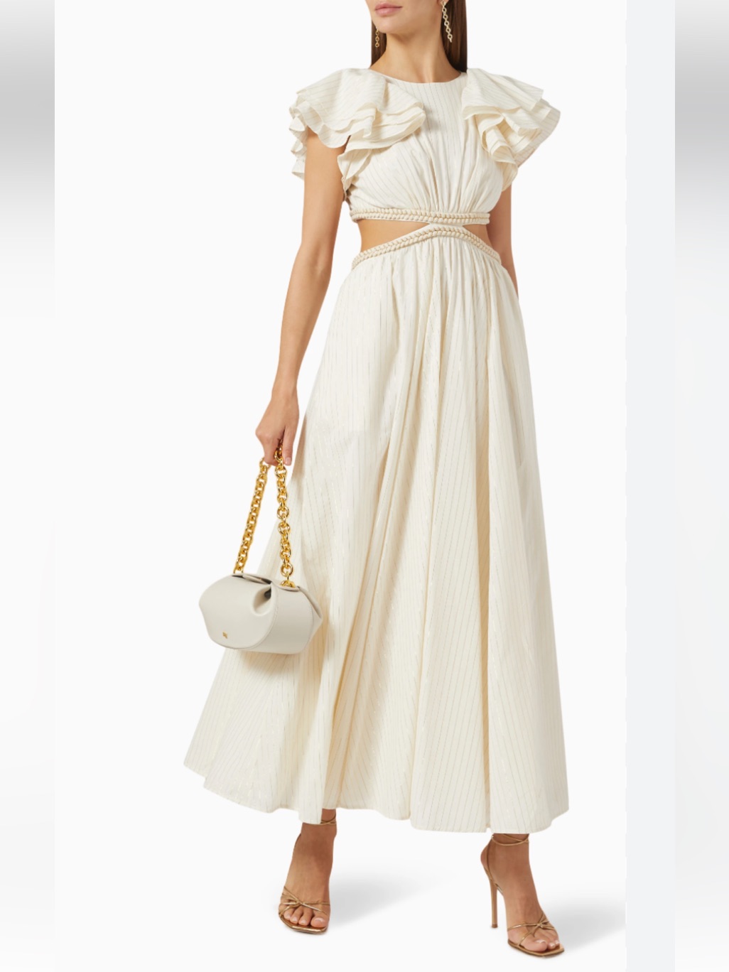 Zimmermann Anneke Cutout Ruffle Maxi Dress Resort Wear Size 10 Us Nwt